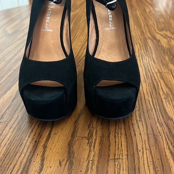 CJeffery Campbell dayzz Suede Platform Curved Heel Adjustable Strap Pumps Heels - Picture 4 of 16